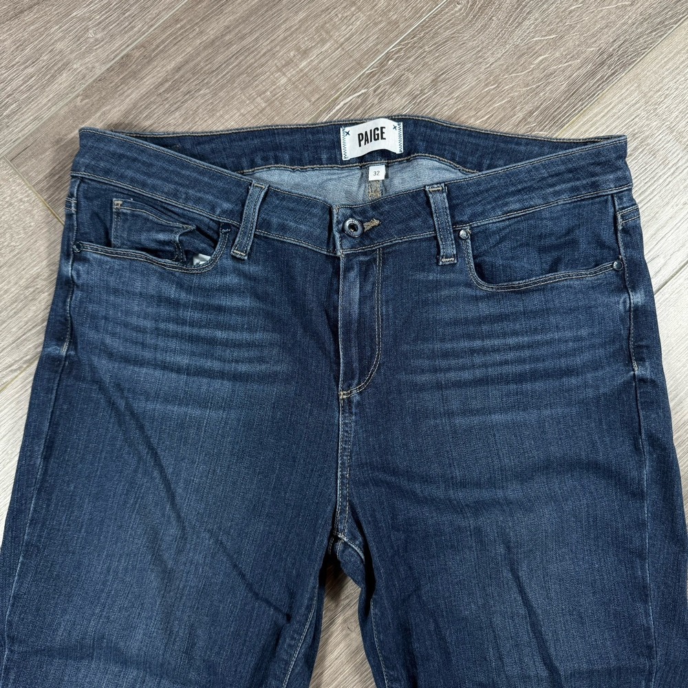 Paige Women Blue Denim Medium Wash Verdugo Crop Ankle Jean Size 32 - Picture 3 of 8